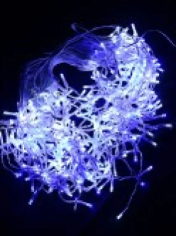 Christmas Warehouse 360 Blue & Cool White Concave Bulb Led Christmas Icicle String Light - 8M> Icicle Lights
