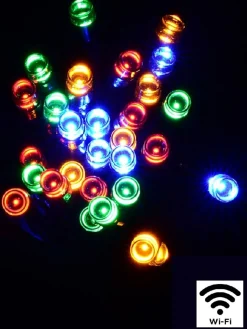 Christmas Warehouse 300 Multi Colour Led Concave Bulb Wifi Christmas Fairy String Lights - 15M> Led Fairy Lights