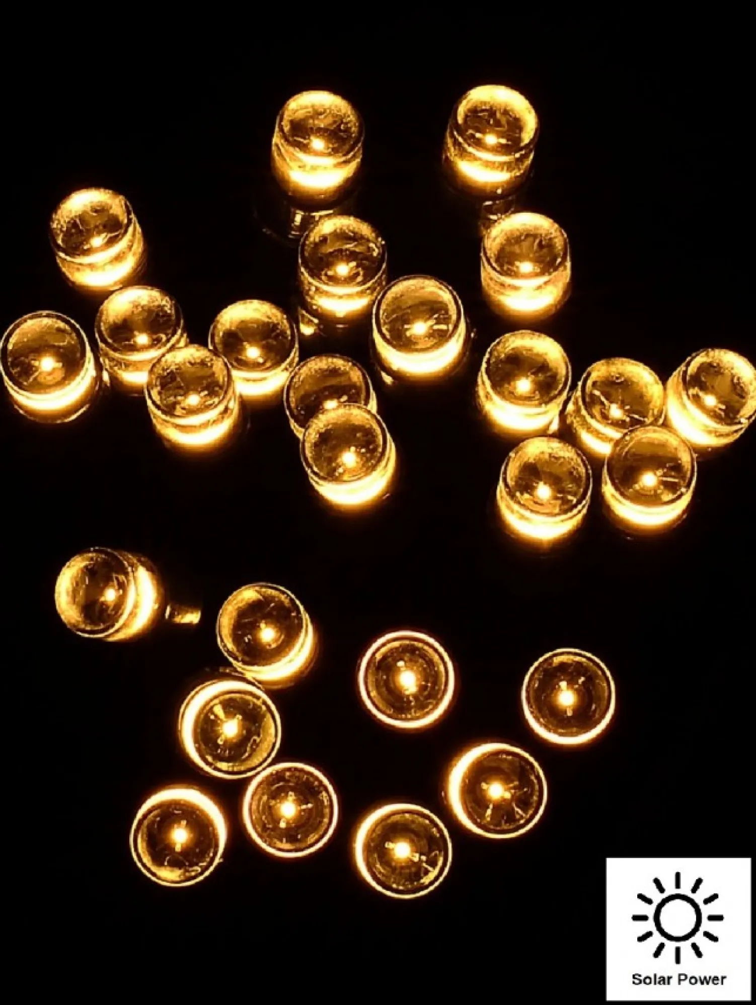 Christmas Warehouse 100 Warm White Concave Led Bulb Solar Powered String Fairy Lights - 10M> Led Fairy Lights