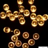 Christmas Warehouse 200 Warm White Concave Led Bulb Solar Powered String Fairy Lights - 20M> Led Fairy Lights