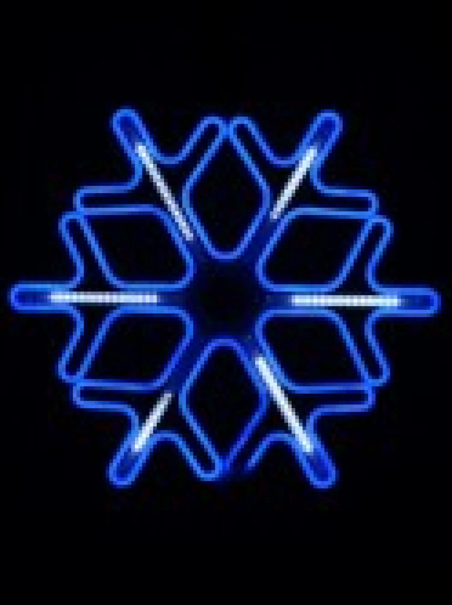 Christmas Warehouse Blue Snowflake & Cool White Strip Neon Christmas Light Rope Silhouette - 60Cm> Christmas Light Displays