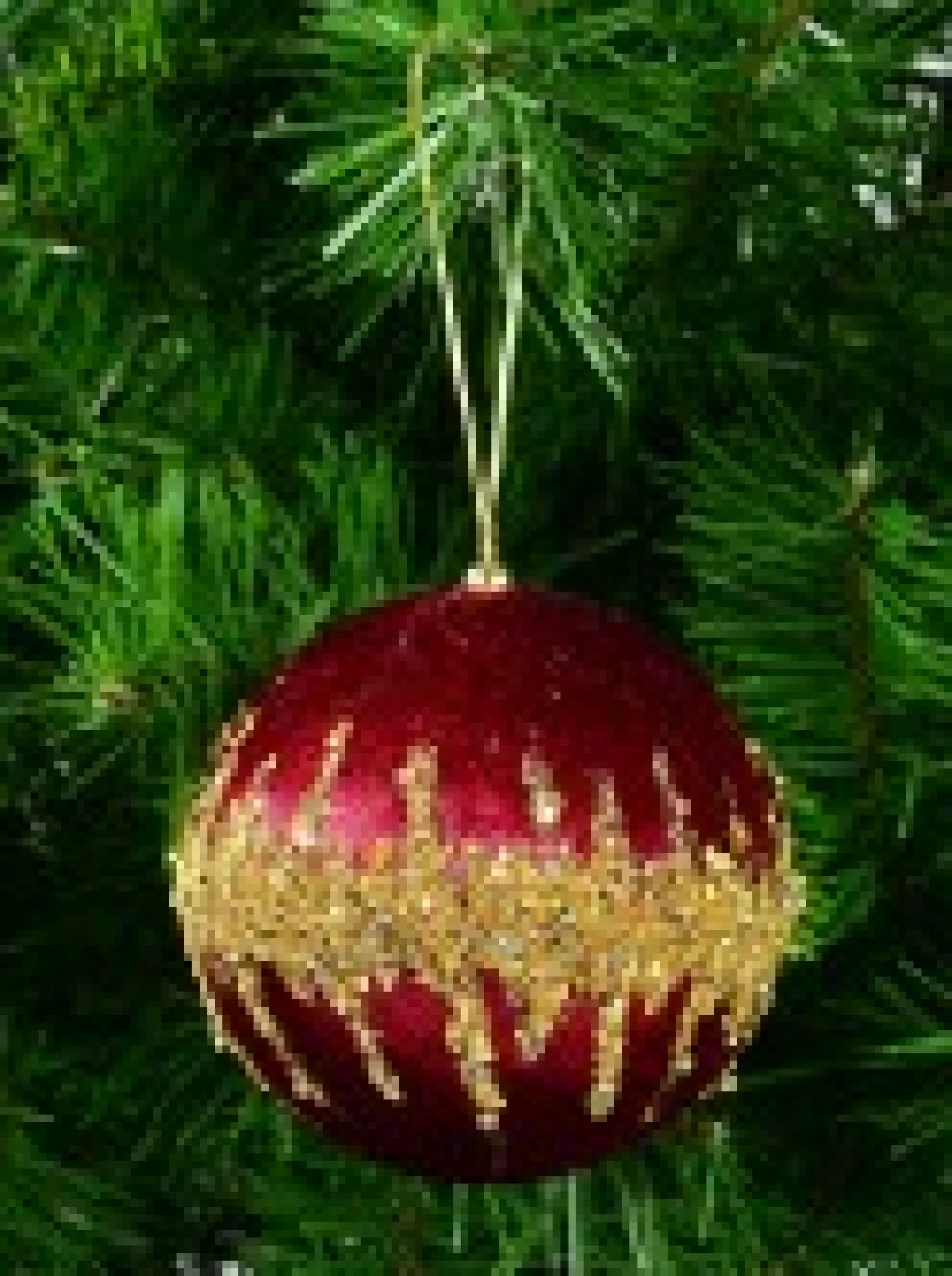 Christmas Warehouse Burgundy Velvet Bauble With Gold Christmas Tree Hanging Decoration - 10Cm> Hanging Decorations - Individual