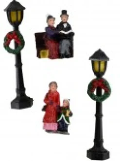 Christmas Warehouse Carollers In Illuminated Town Centre Christmas Village Figurines - 11 Piece Set><noscript><img width=