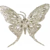 Christmas Warehouse Champagne Butterfly With Glitter & Flecks Christmas Critter Pick - 16Cm> Christmas Picks