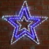 Christmas Warehouse Cool White & Blue Led Triple Christmas Star Rope Light Silhouette - 80Cm> Christmas Light Displays