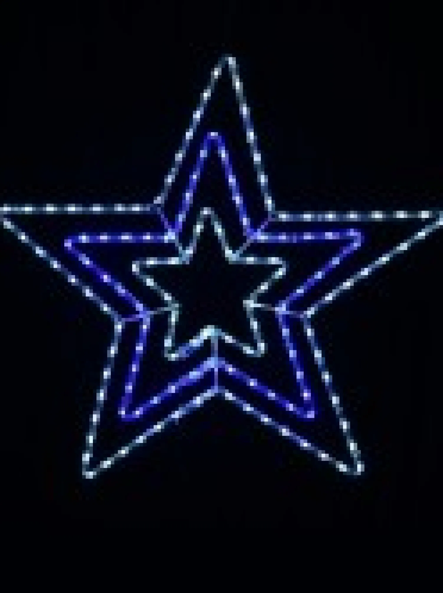 Christmas Warehouse Cool White & Blue Led Triple Christmas Star Rope Light Silhouette - 80Cm> Christmas Light Displays