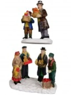 Christmas Warehouse Cruising Santa, Decorating Tree & Gift Giving Christmas Figurines - 8 Piece Set><noscript><img width=
