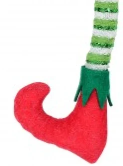 Christmas Warehouse Elf Feet In Your Tree With Long Socks Pair Decorative Christmas Picks - 2 X 40Cm><noscript><img width=