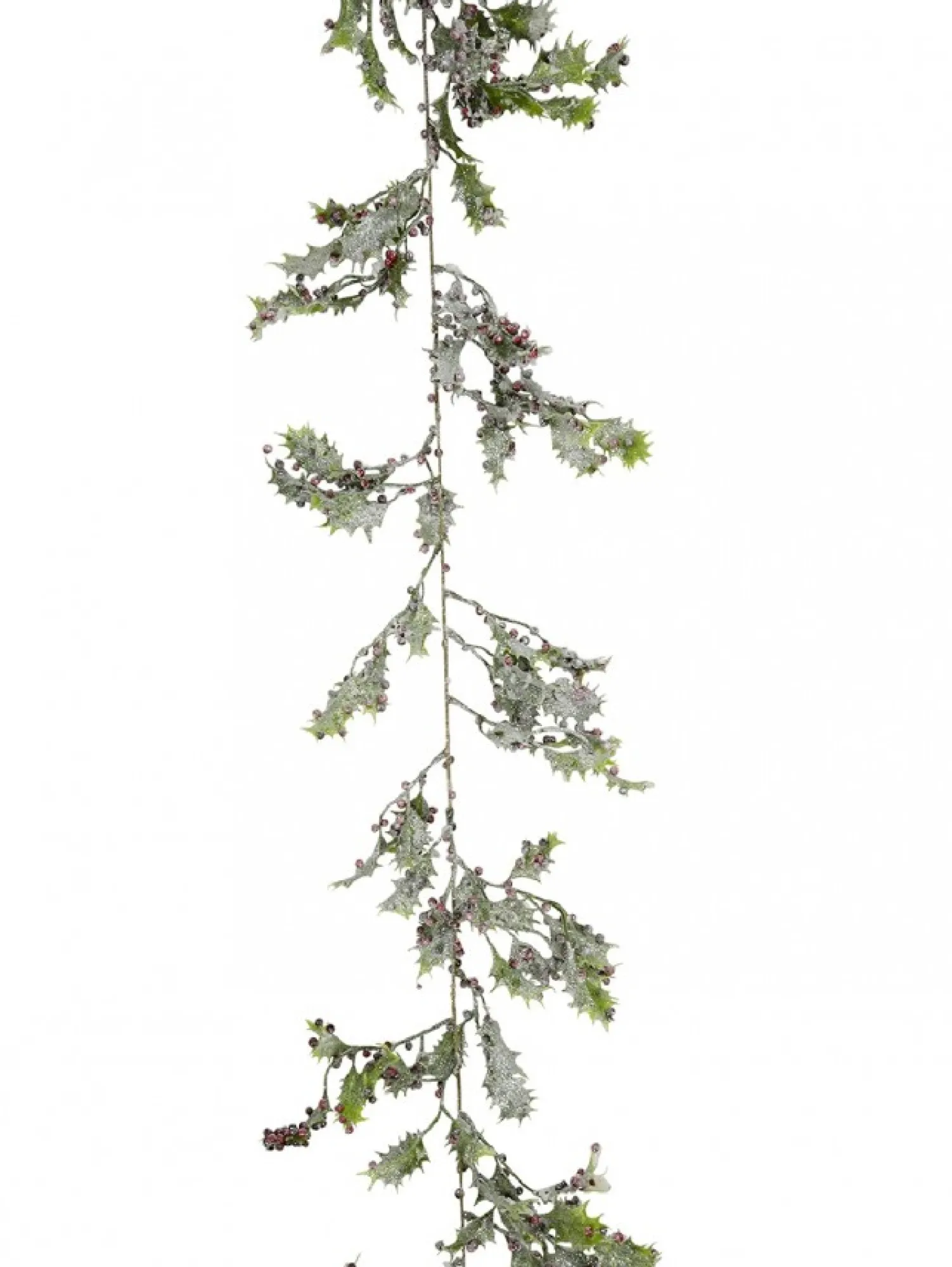 Christmas Warehouse Frosted Christmas Holly Leaves & Berries Vine Christmas Garland - 1.8M> Christmas Garlands