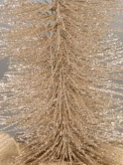 Christmas Warehouse Glittered Champagne Spiral Pine Needle Christmas Table Top Tree - 20Cm><noscript><img width=