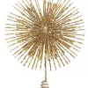 Christmas Warehouse Glittered Champagne Starburst Christmas Tree Topper Decoration - 38Cm> Tree Top Decorations