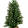 Christmas Warehouse Gold Glittered Needle Tip Pine Tabletop Christmas Tree With 96 Tips - 90Cm> Table Top Christmas Trees