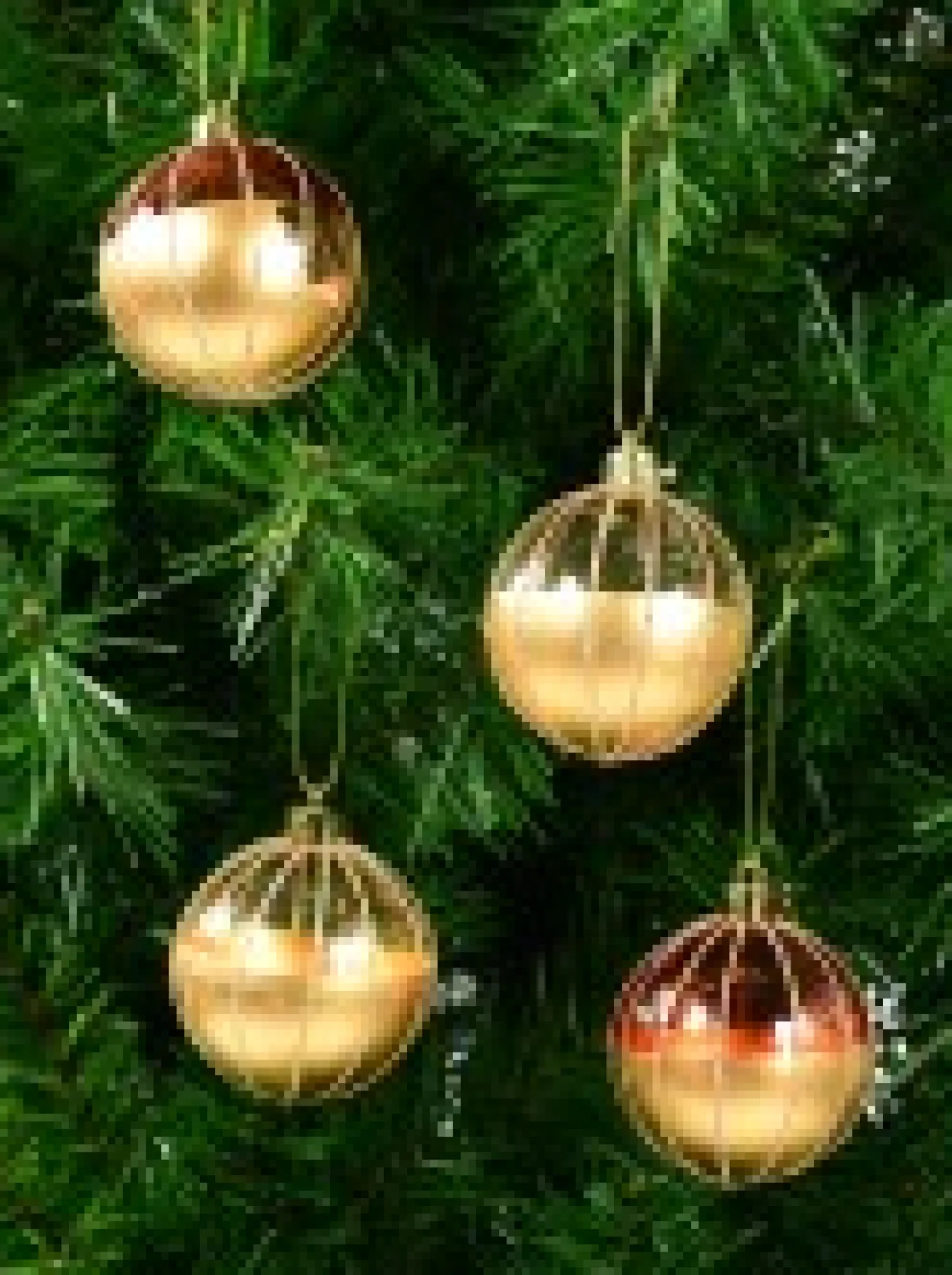 Christmas Warehouse Gold With Rose Gold Or Clear & Gold Glitter Lines Christmas Baubles - 6 X 60Mm> Bauble Packs