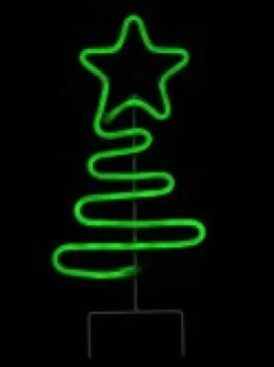 Christmas Warehouse Green Neon Flex Wavey Christmas Tree Solar Powered Path Light - 38Cm><noscript><img width=