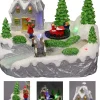 Christmas Warehouse Home By The River & Train Christmas Scene With Led & Fibre Lights - 15Cm> Christmas Village Scenes