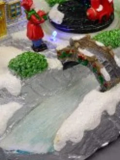 Christmas Warehouse Home By The River & Train Christmas Scene With Led & Fibre Lights - 15Cm><noscript><img width=