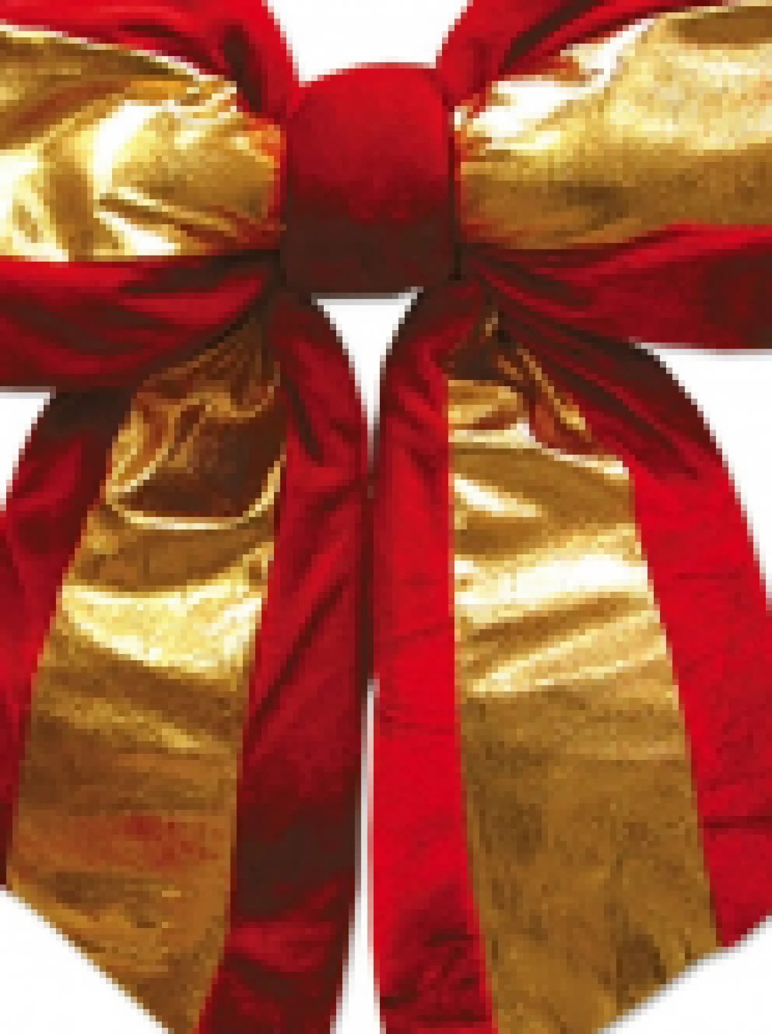Christmas Warehouse Large Red Velvet Bow With Shiny Gold Stripe Display Decoration - 45Cm> Christmas Bows