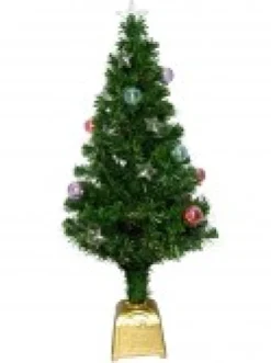 Christmas Warehouse Multi Colour Fibre Optic Christmas Tree With Baubles, Stars & 150 Tips - 1.2M><noscript><img width=