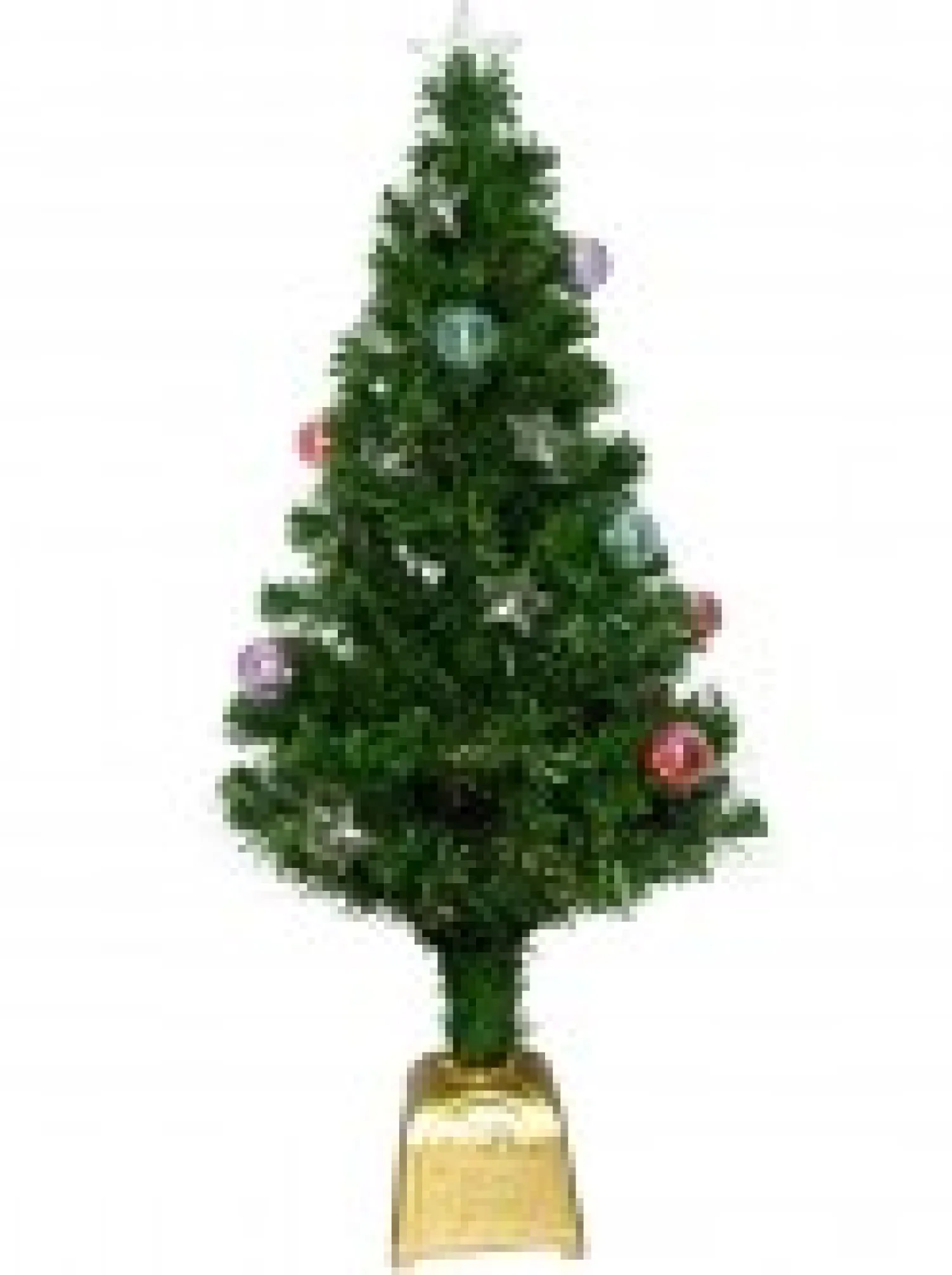Christmas Warehouse Multi Colour Fibre Optic Christmas Tree With Baubles, Stars & 150 Tips - 1.2M> Fibre Optic Christmas Trees