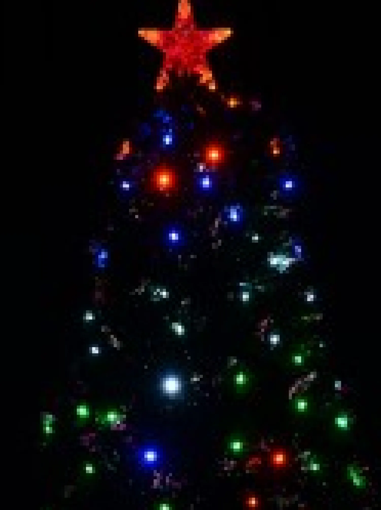 Christmas Warehouse Multi Colour Led & Fibre Optic Christmas Tree With 200 Tips & Bulbs - 1.8M> Fibre Optic Christmas Trees