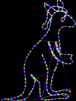 Christmas Warehouse Multi Colour Led Buru The Christmas Kangaroo Light Display Silhouette - 1.1M> Christmas Light Displays