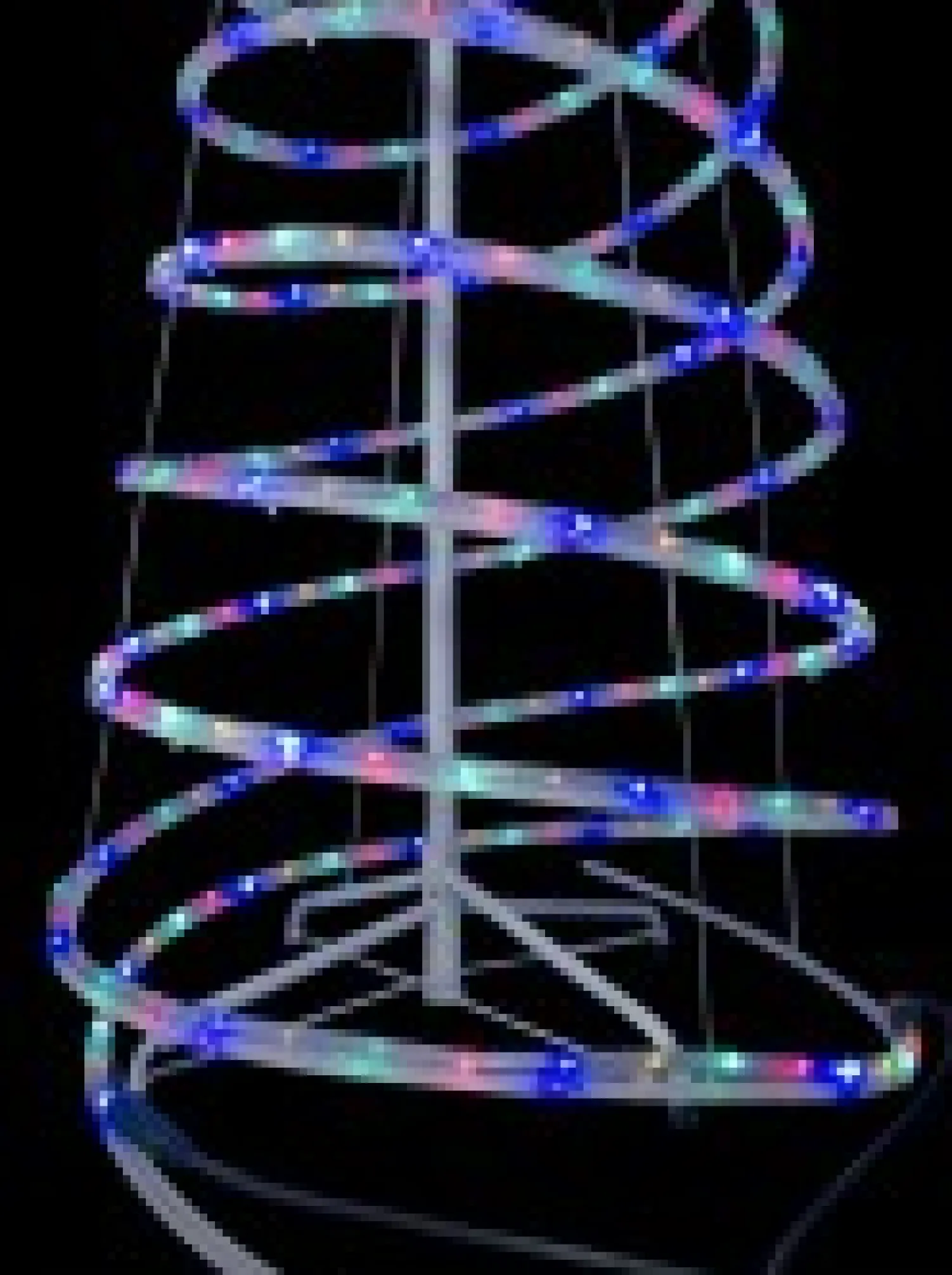 Christmas Warehouse Multi Colour Led Rope Light 3D Spiral Outdoor Christmas Tree - 1.8M> Christmas Light Displays - 3D