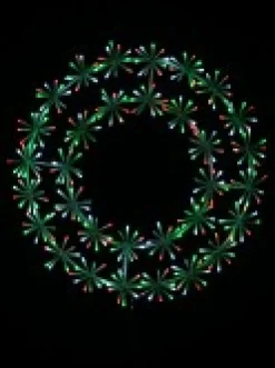 Christmas Warehouse Multi Colour Led Twinkle Wreath With Starburst Branches Light Display - 61Cm> Christmas Light Displays