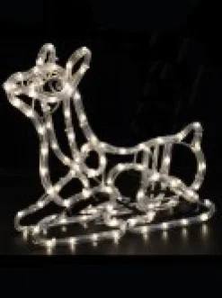 Christmas Warehouse Neutral White Led Rope Light 3D Animated Reindeer Family Display - 3 Set><noscript><img width=