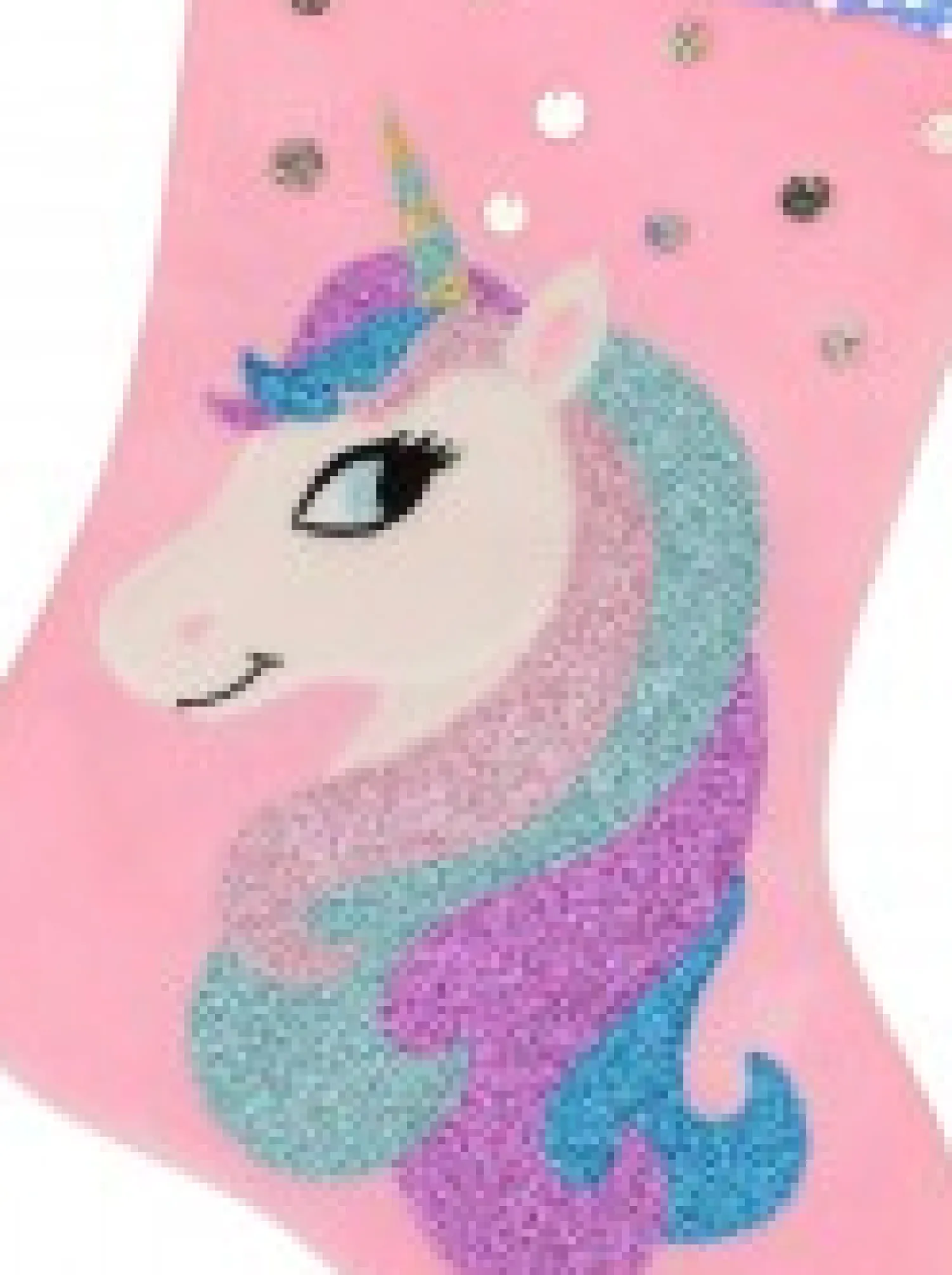 Christmas Warehouse Pink Velvet With Fabulous Unicorn & Mane Applique Christmas Stocking - 48Cm> Christmas Stockings