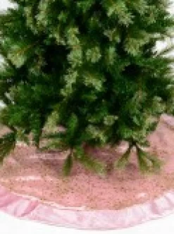 Christmas Warehouse Pink With Gold Sequin Starburst Pattern Christmas Tree Skirt - 1.2M><noscript><img width=