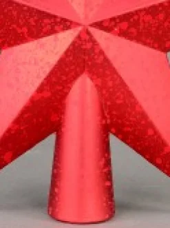Christmas Warehouse Red 3D Star With Splatter Pattern Christmas Tree Top Decoration - 20Cm><noscript><img width=
