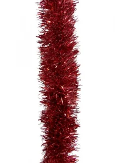 Christmas Warehouse Red Metallic 8Ply Classic Christmas Tinsel Garland - 10Cm X 5M> Tinsel