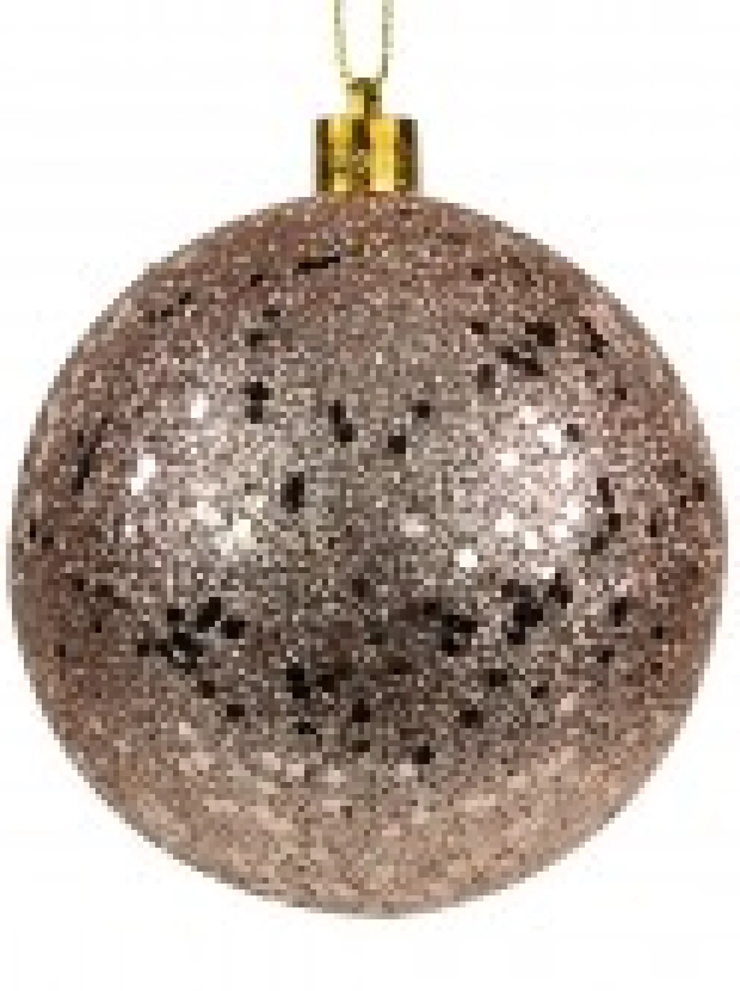 Christmas Warehouse Rose Gold Metallic Sequins & Glitter Coated Christmas Baubles - 4 X 80Mm> Bauble Packs