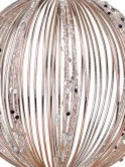 Christmas Warehouse Rose Gold Wire Bauble Shape Christmas Tree Hanging Decoration - 80Mm> Hanging Decorations - Individual