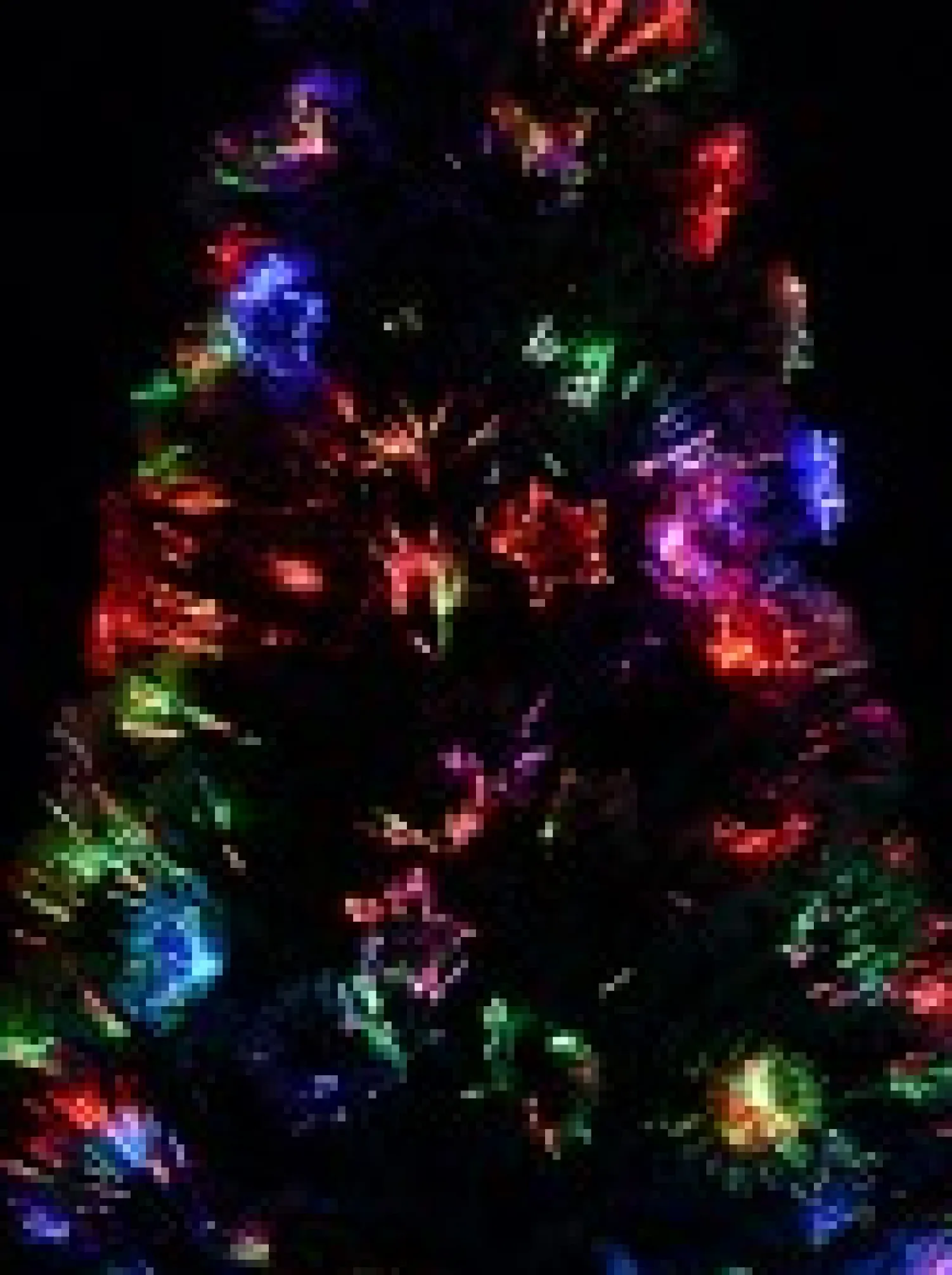 Christmas Warehouse Rotating Fibre Optic Christmas Tree With Baubles, Stars & 230 White Tips - 1.8M> Fibre Optic Christmas Trees