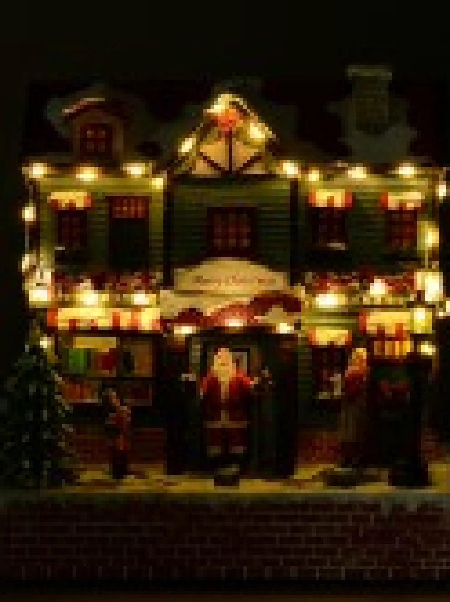 Christmas Warehouse Santa Visiting Family Home With Mum & Kids Christmas Village Scene - 24Cm> Christmas Village Scenes