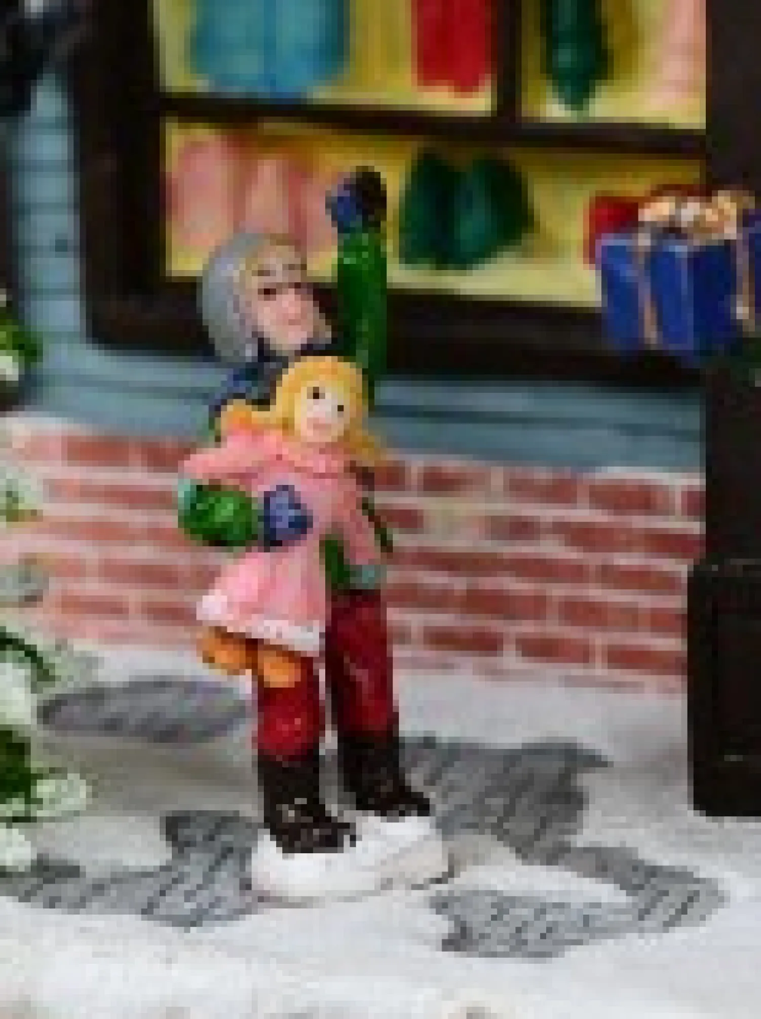 Christmas Warehouse Santa Visiting Family Home With Mum & Kids Christmas Village Scene - 24Cm> Christmas Village Scenes