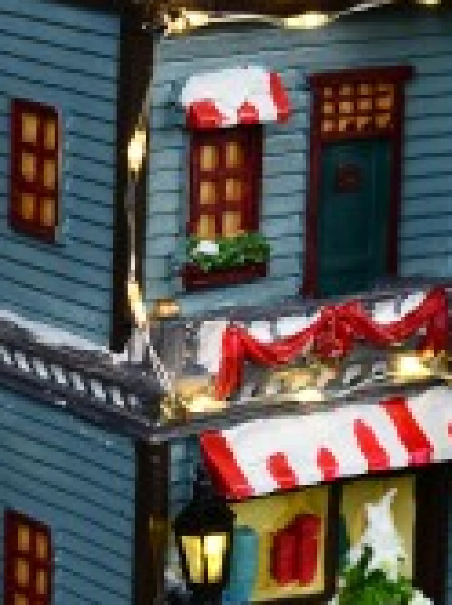 Christmas Warehouse Santa Visiting Family Home With Mum & Kids Christmas Village Scene - 24Cm> Christmas Village Scenes