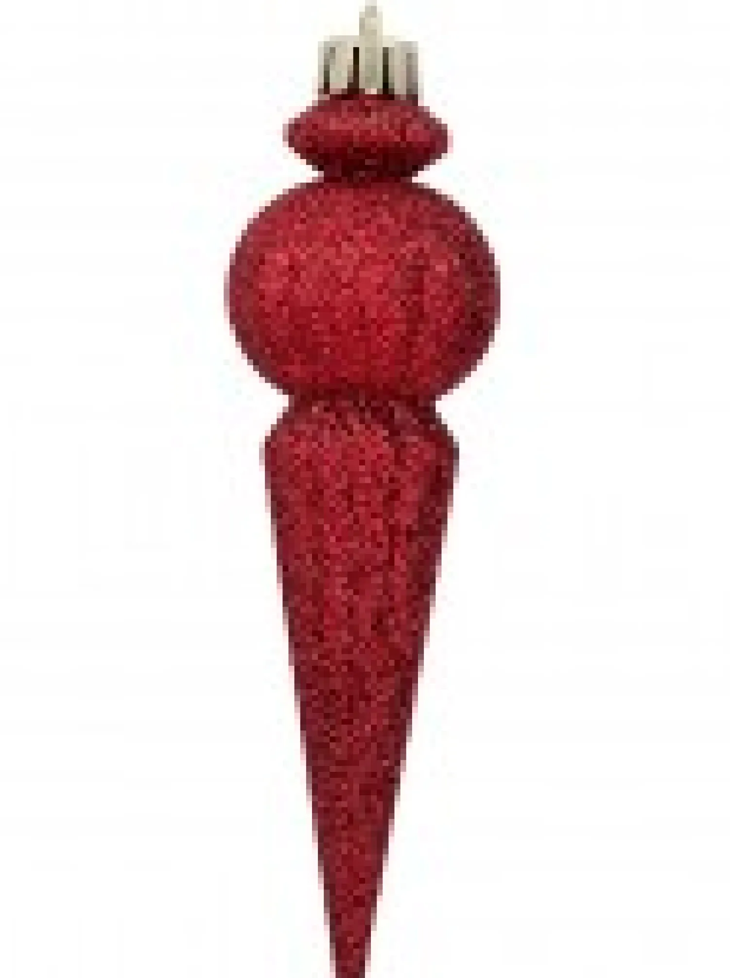 Christmas Warehouse Shiny Burgundy & Red Glitter Finial Christmas Hanging Decoration - 4 X 15Cm> Hanging Decorations - Packs