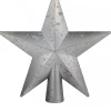 Christmas Warehouse Silver 3D Star With Splatter Pattern Christmas Tree Top Decoration - 20Cm> Tree Top Decorations