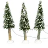 Christmas Warehouse Snow Flocked Illuminated Pine Tree Christmas Village Figurines - 3 X 19Cm> Christmas Village Figurines