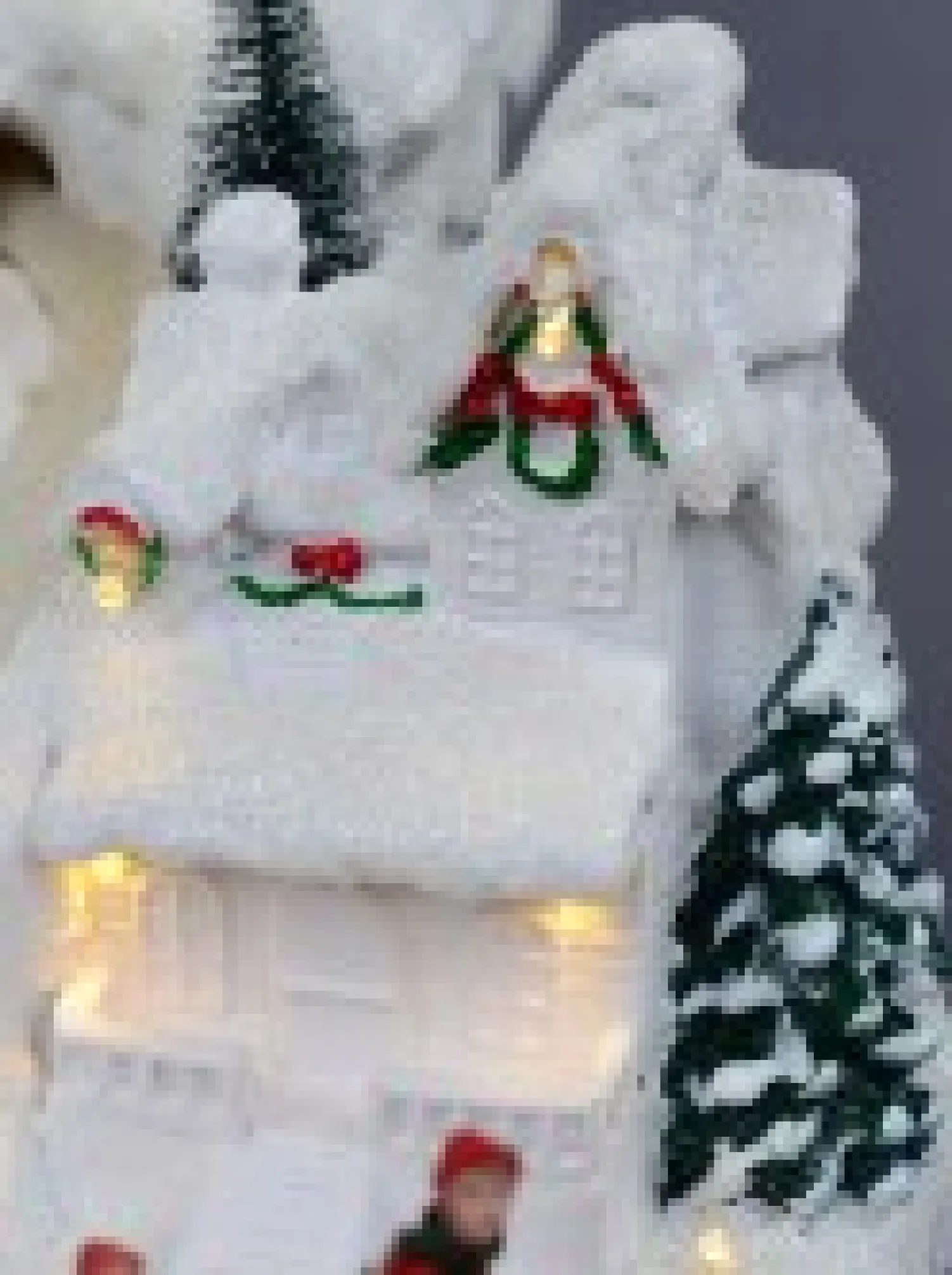 Christmas Warehouse Snowy Mountain Christmas Town Scene With Lights & Moving Figures - 30Cm> Christmas Village Scenes