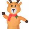 Christmas Warehouse Standing Happy Reindeer Illuminated Christmas Inflatable Display - 1.2M> Inflatable Displays