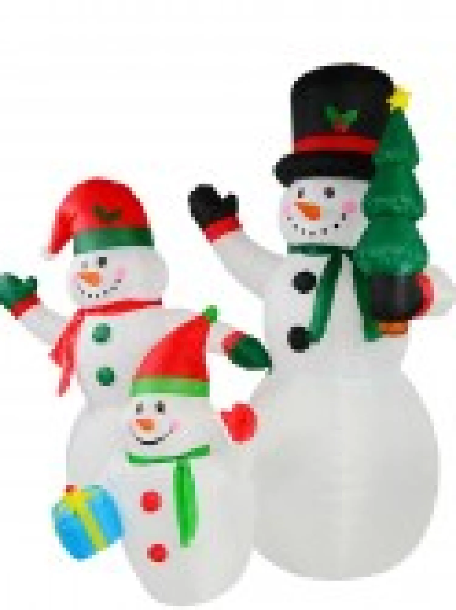 Christmas Warehouse The Joyous Snowman Family Illuminated Christmas Inflatable Display - 2.2M> Inflatable Displays