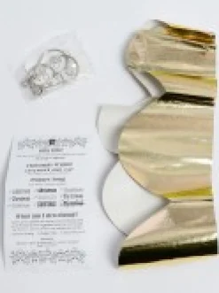 Christmas Warehouse White & Shiny Gold Stars Christmas Tree Pattern Design Bon Bons - 8 X 29Cm><noscript><img width=