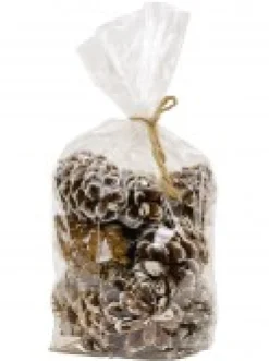 Christmas Warehouse White Frosted Tip Christmas Natural Pine Cone Decorations - 300G><noscript><img width=