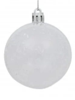 Christmas Warehouse White Gloss & Clear With White Frost Christmas Bauble Decorations - 6 X 60Mm><noscript><img width=