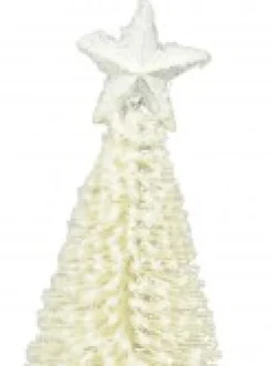 Christmas Warehouse White Iron Christmas Tree With Snow Dust & Star Table Top Ornament - 19Cm> Table Top Christmas Trees