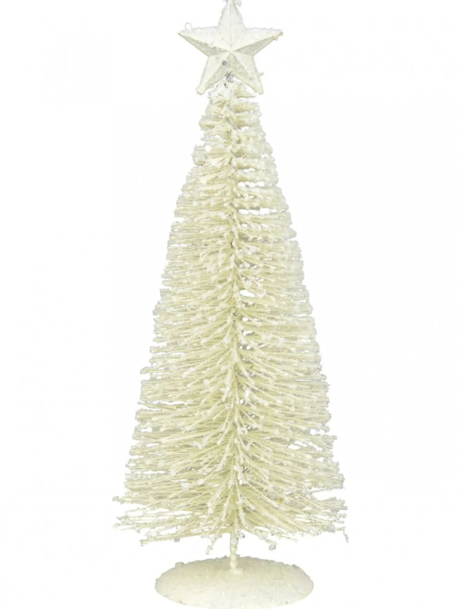 Christmas Warehouse White Iron Christmas Tree With Snow Dust & Star Table Top Ornament - 30Cm> Table Top Christmas Trees