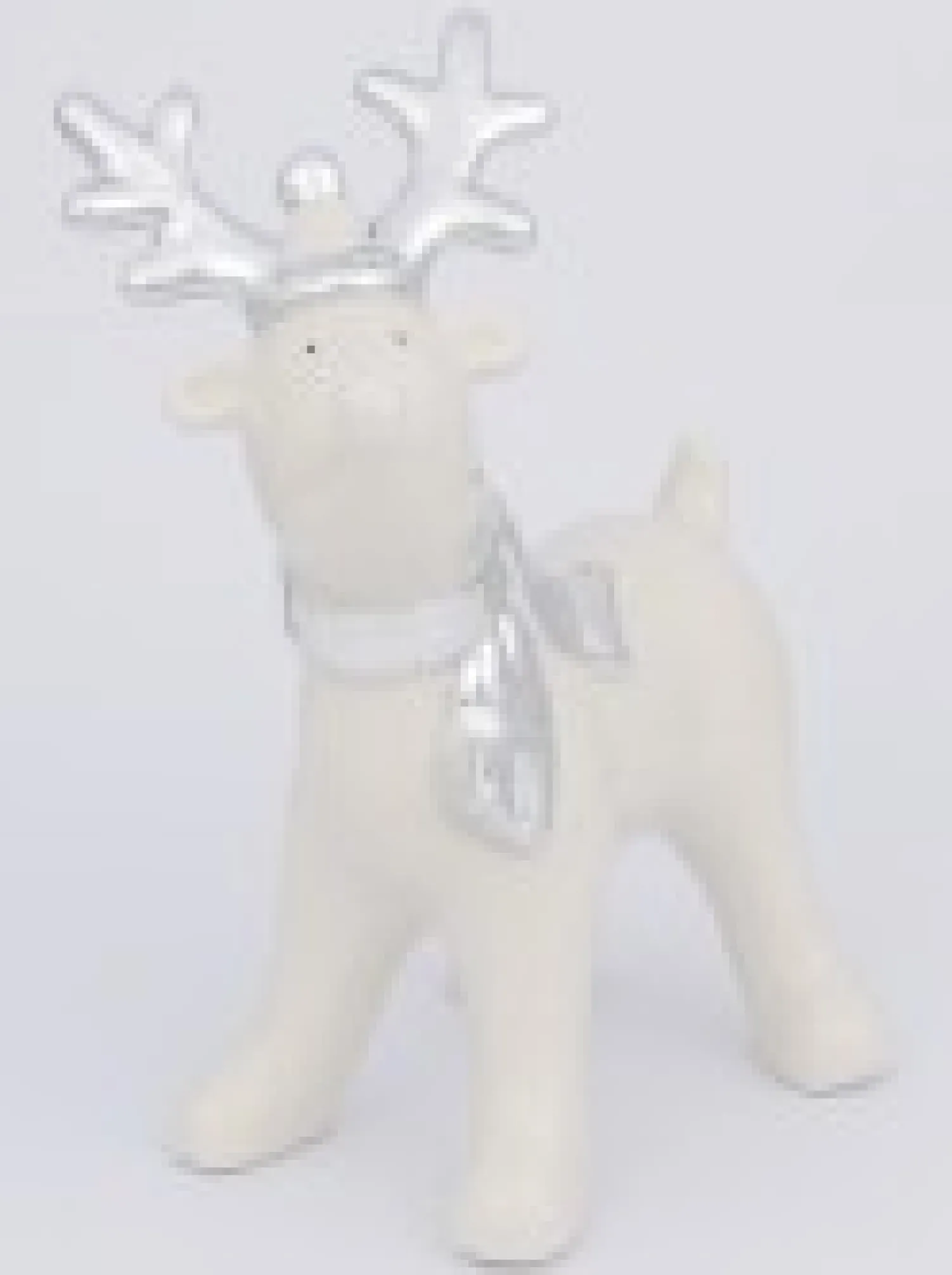 Christmas Warehouse White Winter Reindeer With Scarf Ceramic Christmas Ornament - 14Cm> Ceramic Christmas Ornaments